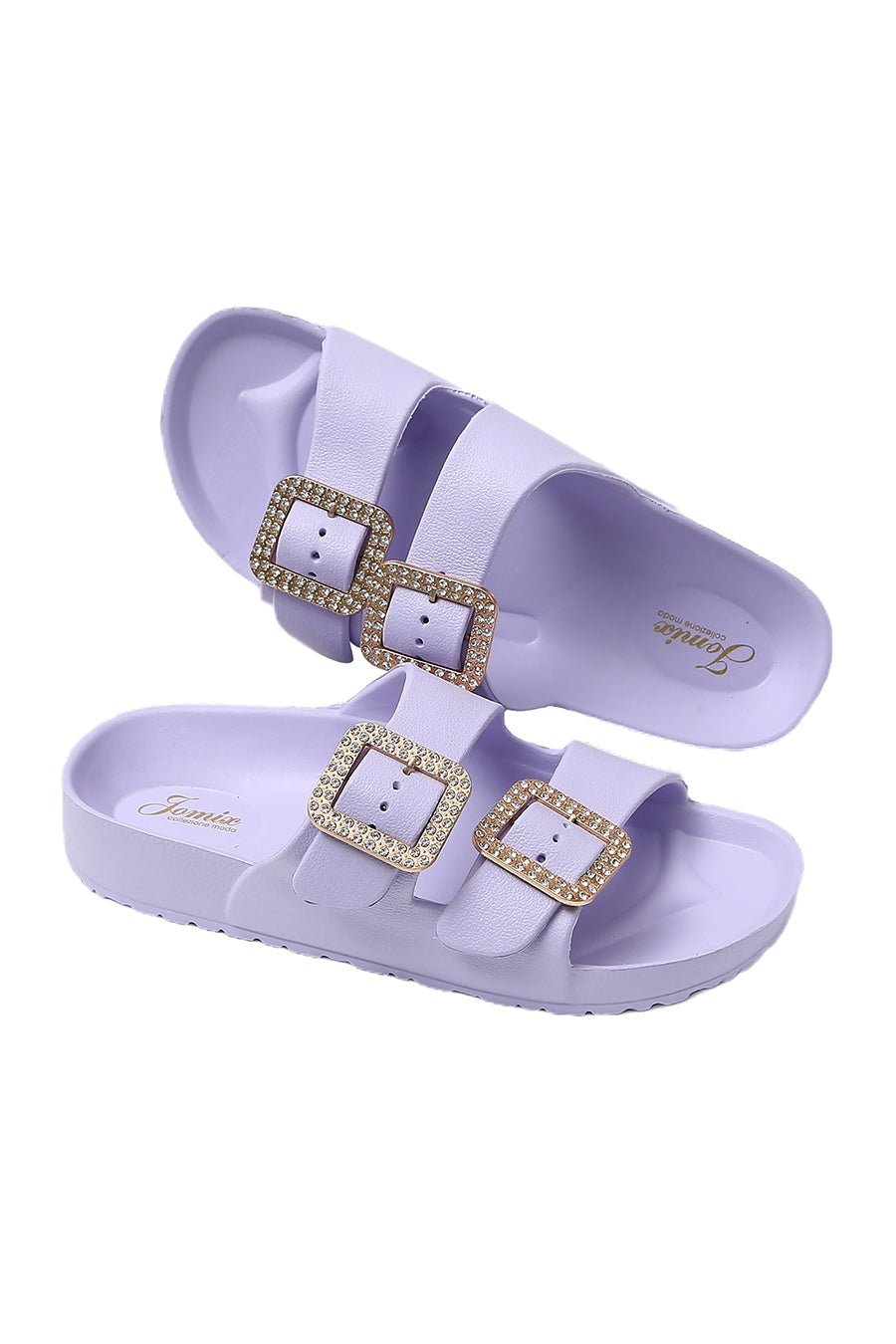 JOMIX Ciabatte Donna Estive Comode Mare Casa Piscina in Gomma EVCiabatte Elegnate Fibbia Decorato Strass SD8003
