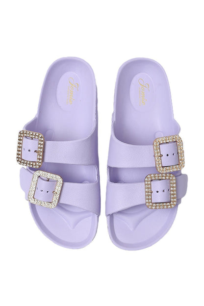 JOMIX Ciabatte Donna Estive Comode Mare Casa Piscina in Gomma EVCiabatte Elegnate Fibbia Decorato Strass SD8003