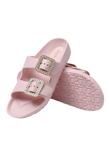 JOMIX Ciabatte Donna Estive Comode Mare Casa Piscina in Gomma EVCiabatte Elegnate Fibbia Decorato Strass SD8003