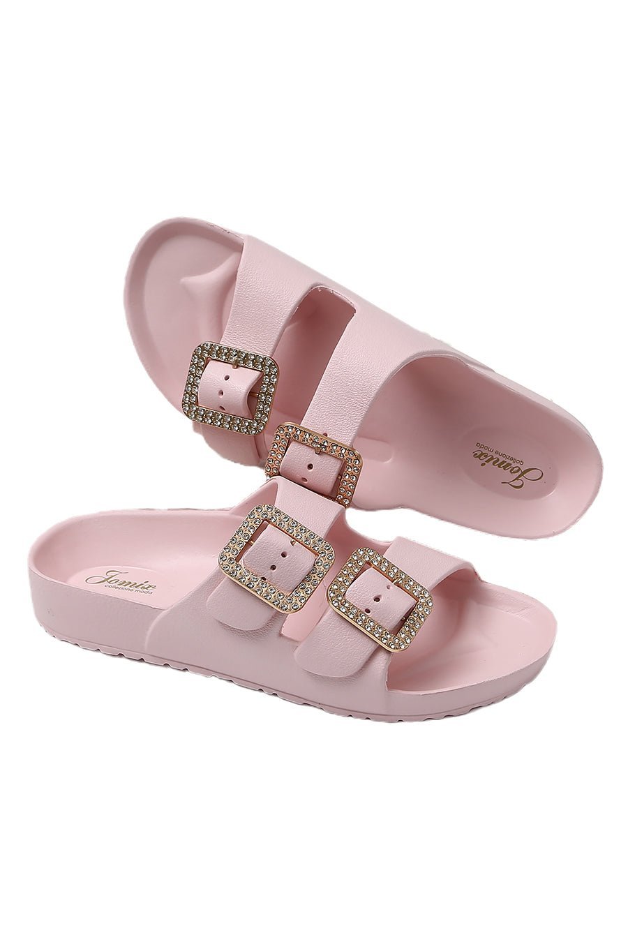 JOMIX Ciabatte Donna Estive Comode Mare Casa Piscina in Gomma EVCiabatte Elegnate Fibbia Decorato Strass SD8003