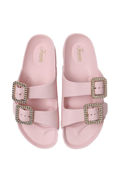 JOMIX Ciabatte Donna Estive Comode Mare Casa Piscina in Gomma EVCiabatte Elegnate Fibbia Decorato Strass SD8003