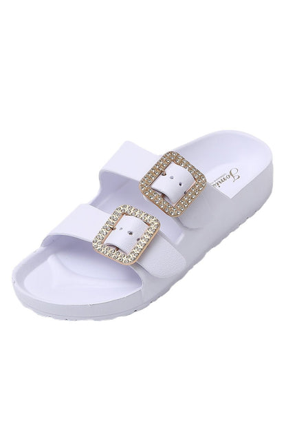 JOMIX Ciabatte Donna Estive Comode Mare Casa Piscina in Gomma EVCiabatte Elegnate Fibbia Decorato Strass SD8003