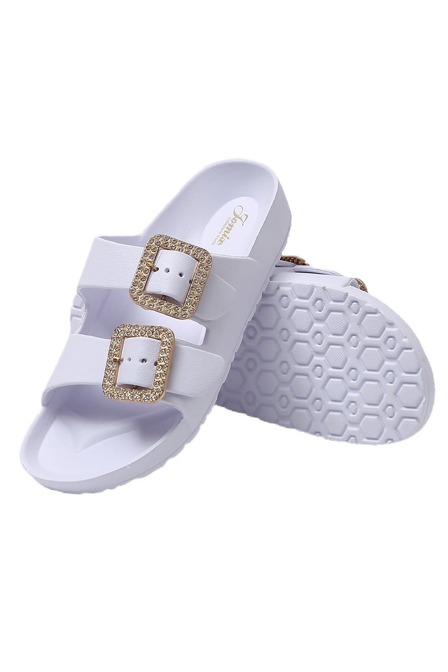 JOMIX Ciabatte Donna Estive Comode Mare Casa Piscina in Gomma EVCiabatte Elegnate Fibbia Decorato Strass SD8003