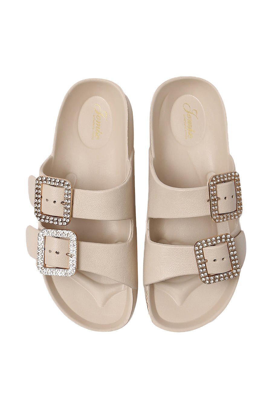JOMIX Ciabatte Donna Estive Comode Mare Casa Piscina in Gomma EVCiabatte Elegnate Fibbia Decorato Strass SD8003
