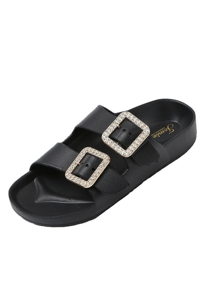 JOMIX Ciabatte Donna Estive Comode Mare Casa Piscina in Gomma EVCiabatte Elegnate Fibbia Decorato Strass SD8003