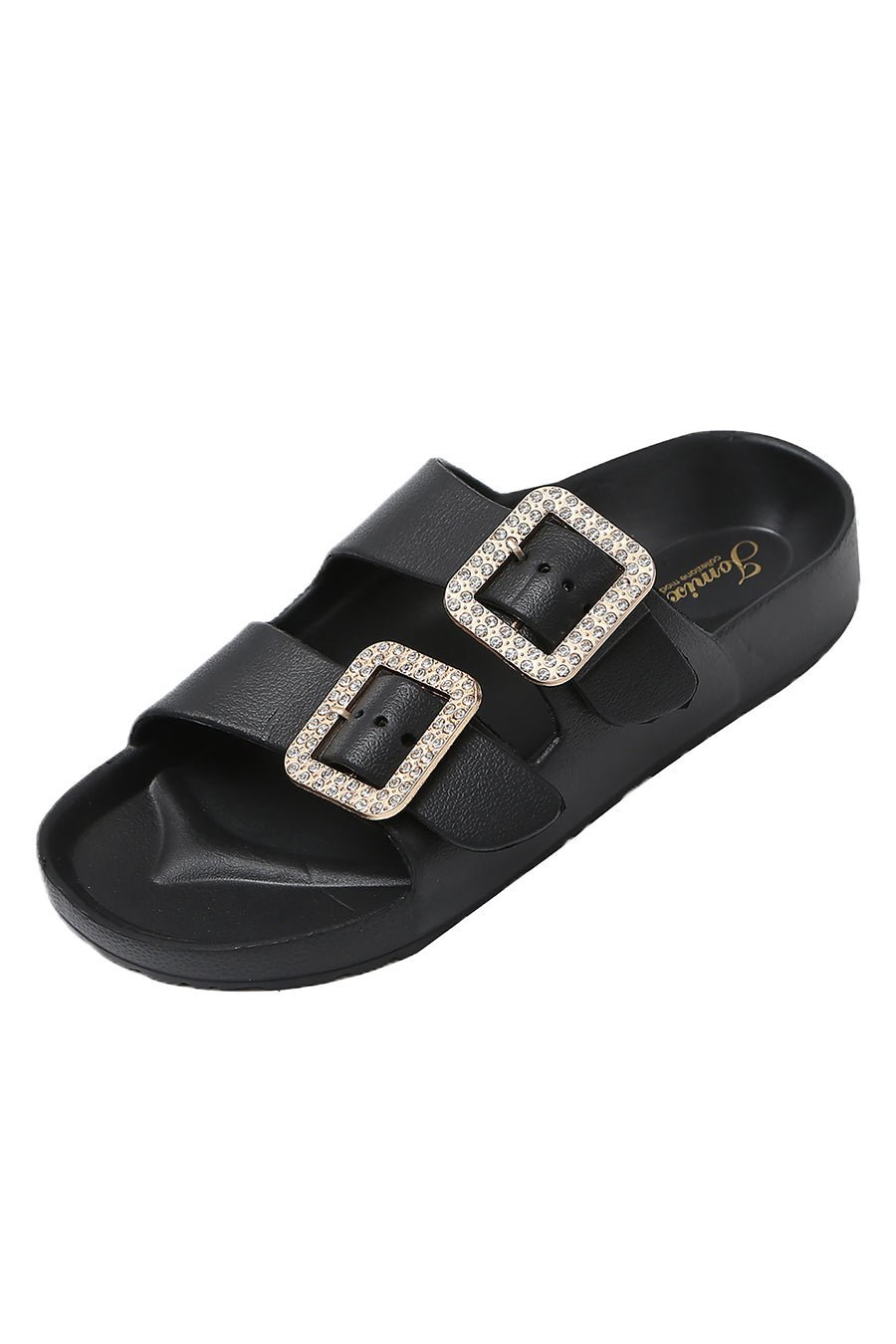 JOMIX Ciabatte Donna Estive Comode Mare Casa Piscina in Gomma EVCiabatte Elegnate Fibbia Decorato Strass SD8003