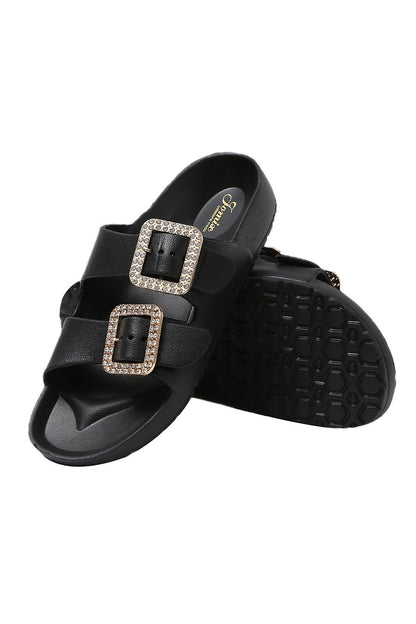 JOMIX Ciabatte Donna Estive Comode Mare Casa Piscina in Gomma EVCiabatte Elegnate Fibbia Decorato Strass SD8003