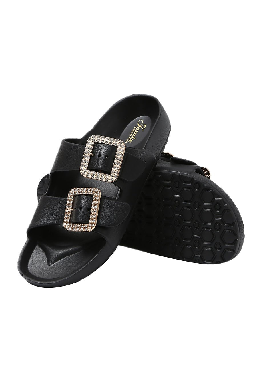 JOMIX Ciabatte Donna Estive Comode Mare Casa Piscina in Gomma EVCiabatte Elegnate Fibbia Decorato Strass SD8003