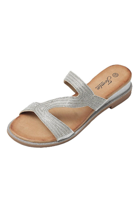 JOMIX Ciabatte Estive Donna Elegante Casual Sandali con Brillantini SD8124