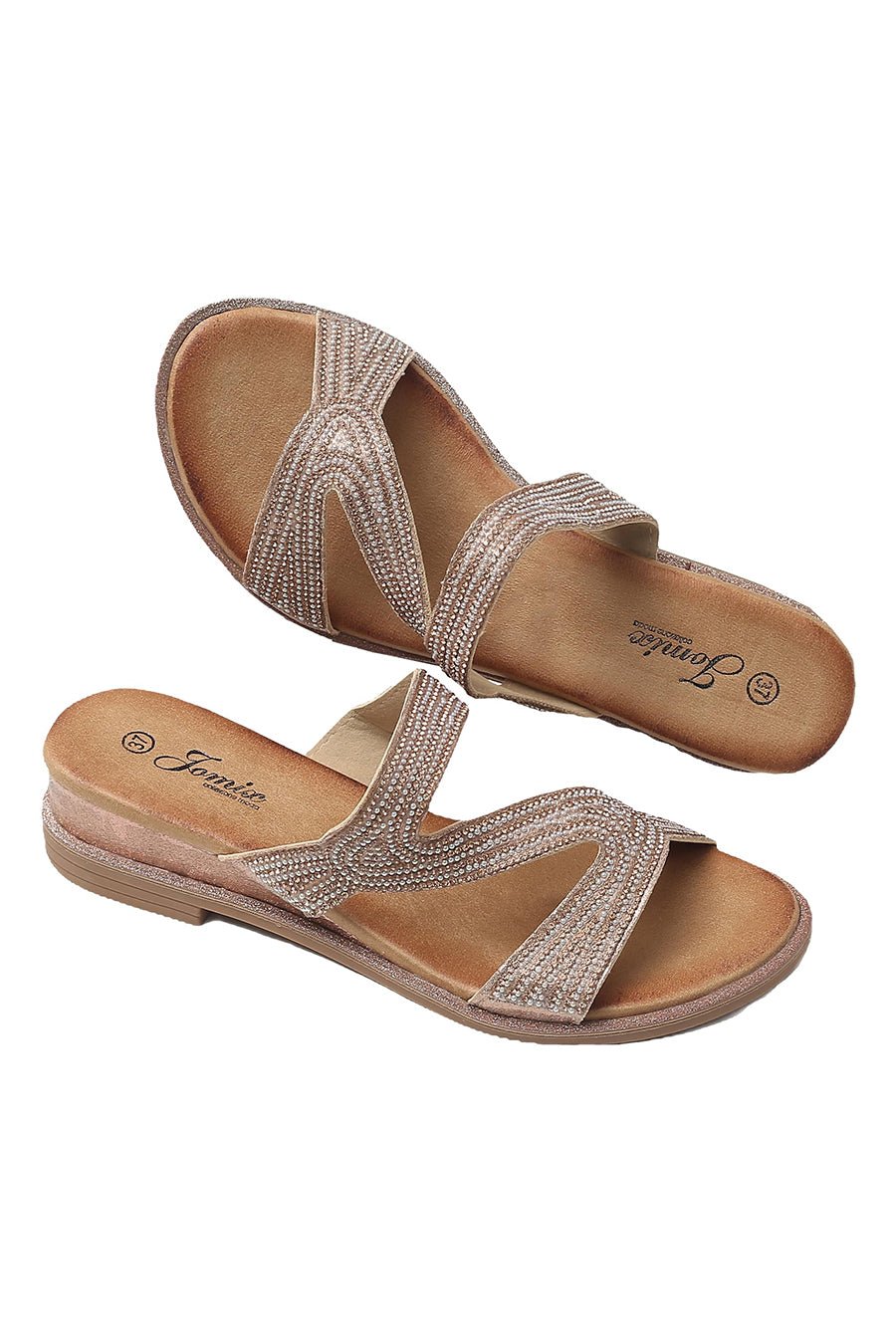 JOMIX Ciabatte Estive Donna Elegante Casual Sandali con Brillantini SD8124