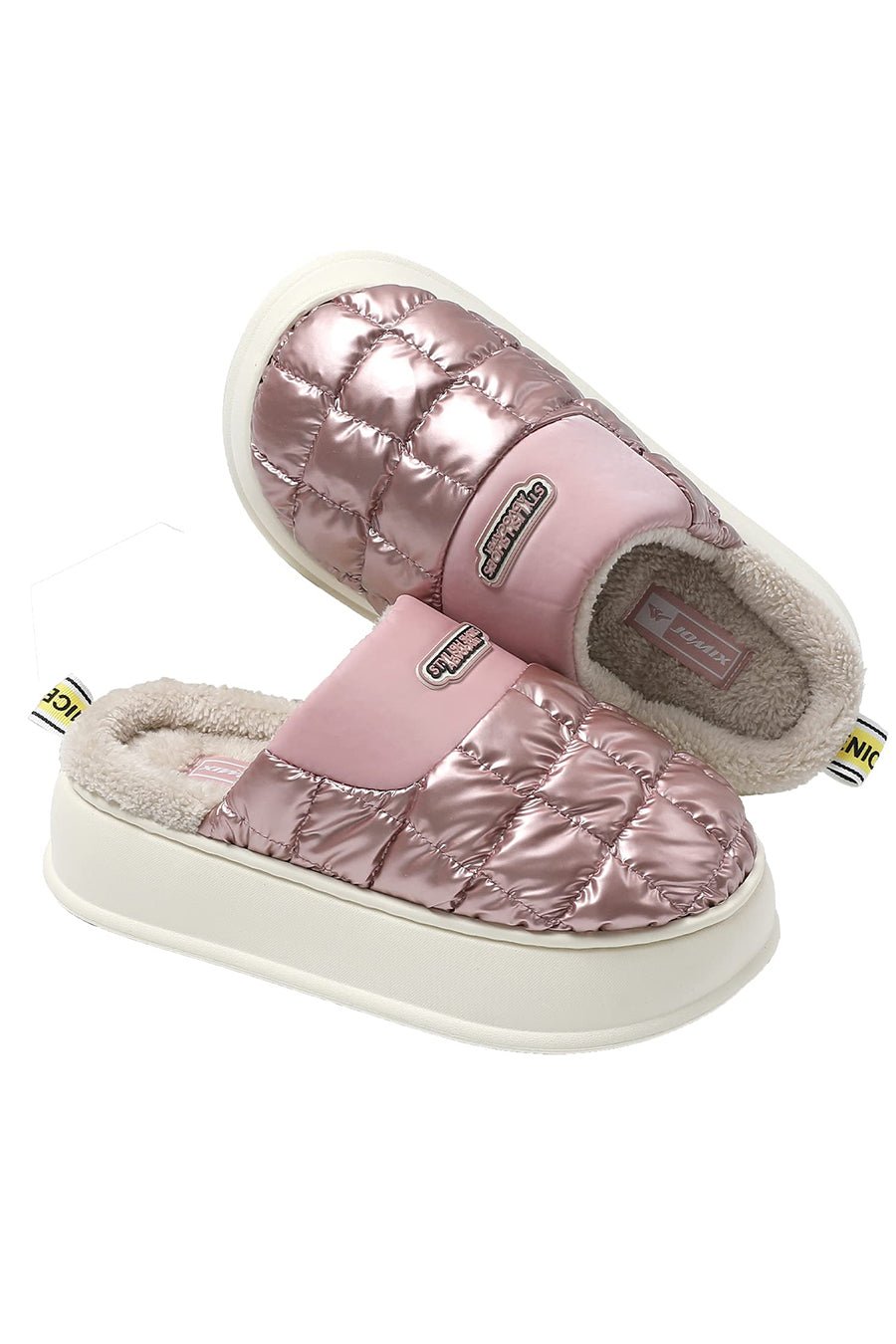 JOMIX Pantofole Donna Invernali Comode Pelose Calde Moda Suola Alta Morbide MD7430