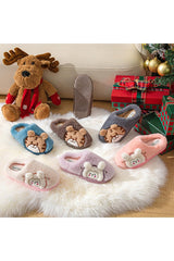 JOMIX Pantofole Invernali Bambine Ciabatte Ragazze Peluche Calde da Casa Stampa Pecorelle MB8616